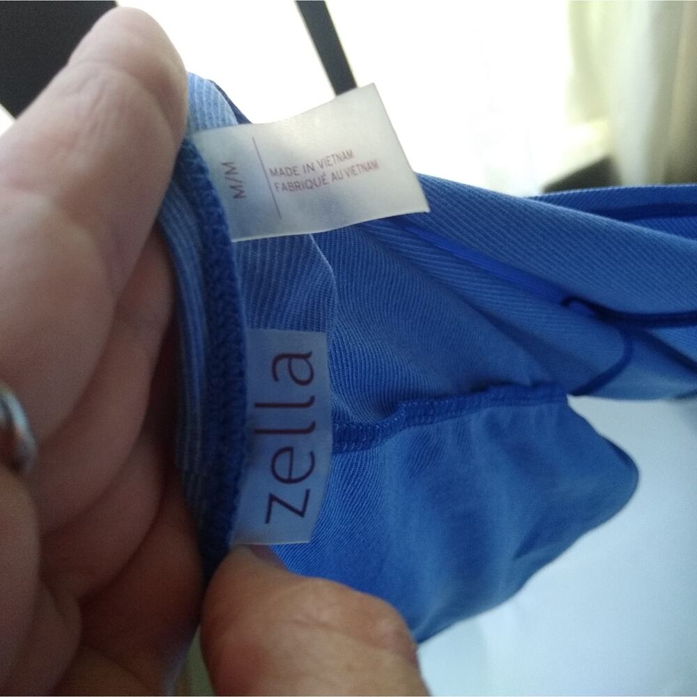 Zella M Blue Razor back strappy tank. - Picture 7 of 7
